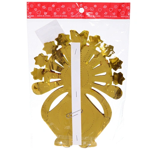 Украшение фольгированное Сказочная снежинка d-30 см, Золото_4