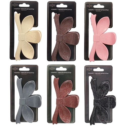 Заколка - краб для волос AKS - MANTANA, микс 6 цветов, лепестки, 115см _12