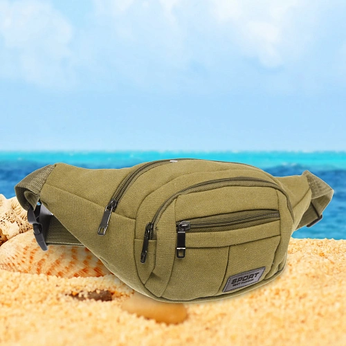 Сумка на пояс Sport leader - Street Fashion, 4 кармана, цвет песочный, 35166см_4