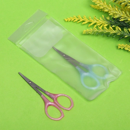 Ножницы маникюрные в чехле Эстетика, овальные кольца, классические, с пластиковыми ручками 8,5см_9