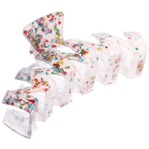 Заколка - краб для волос AKS - VIENTO, микс 6 цветов, зиг-заг, 113см _9