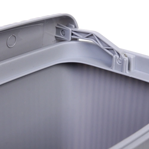 Корзина для мусора подвесная 26х20х32 серая с крышкой_14