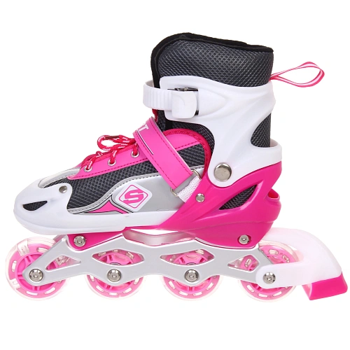 Коньки роликовые раздвижные Sport Star 136S, розовый, колеса ПВХ, размер M (35-38)_4