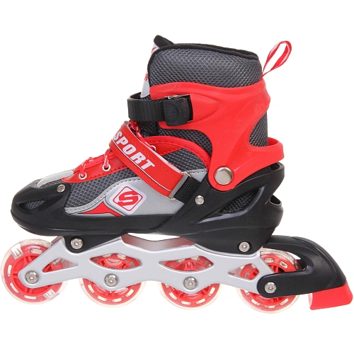 Коньки роликовые раздвижные Sport Star 136S, красный, колеса ПВХ, размер M (35-38)_4