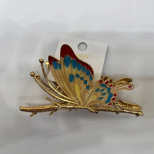 Заколка-краб для волос PORTOFINO бабочка цвет золото и хром 11553см_1