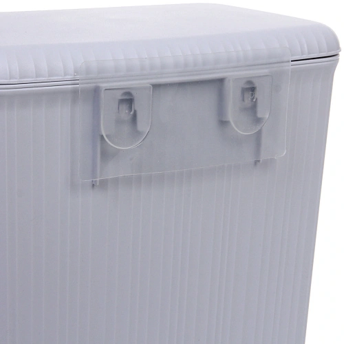 Корзина для мусора подвесная 26х20х32 серая с крышкой_9