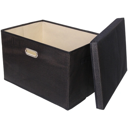 Коробка для хранения вещей складная с крышкой ДЭСТРА, цвет черный, 503531см_4