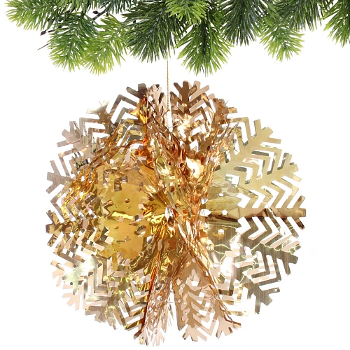 Украшение фольгированное Снежный шар d-30 см, Шампань_4