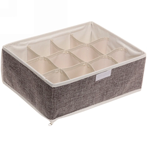 Коробка для хранения вещей 12 ячеек 322312 Уют серая_3